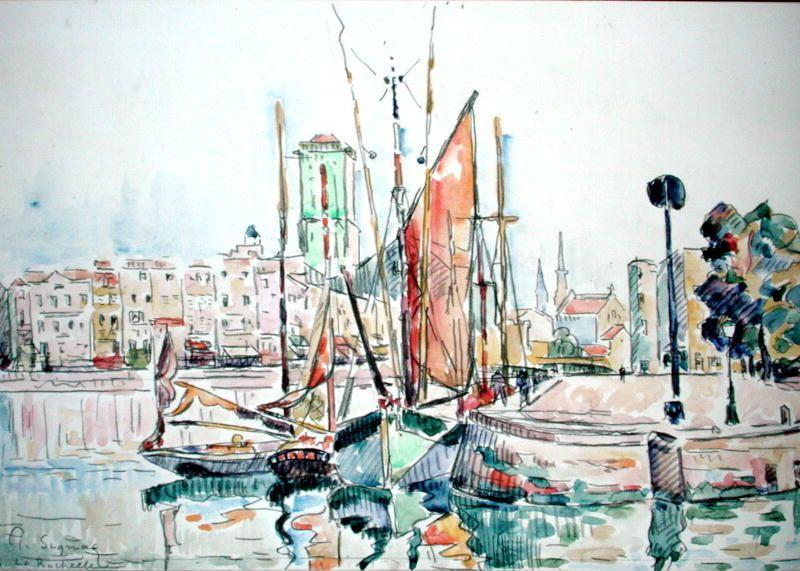 Paul Signac La Rochelle - Boats and House oil painting image
